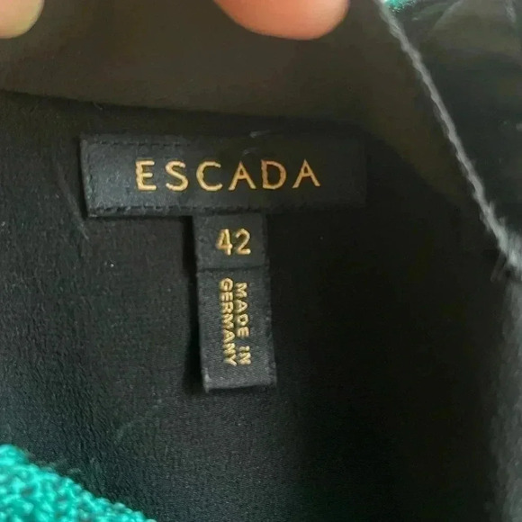 Escada Emerald Green Floral Embroidered Dress - Picture 3 of 7